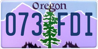 OR license plate 073FDI