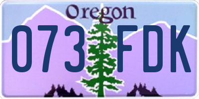 OR license plate 073FDK