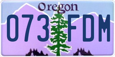 OR license plate 073FDM
