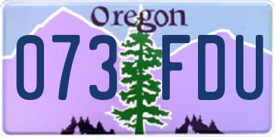 OR license plate 073FDU