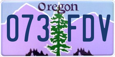 OR license plate 073FDV
