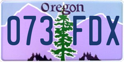 OR license plate 073FDX