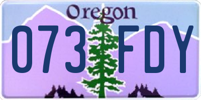 OR license plate 073FDY