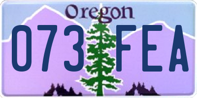 OR license plate 073FEA