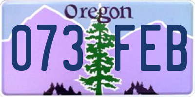 OR license plate 073FEB
