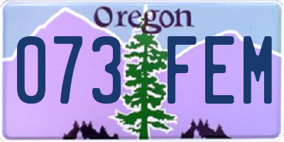 OR license plate 073FEM