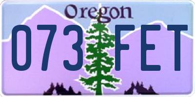 OR license plate 073FET