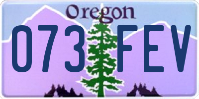 OR license plate 073FEV