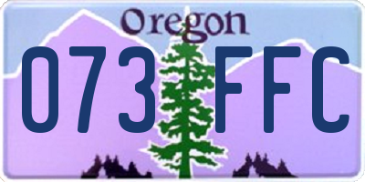OR license plate 073FFC