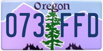OR license plate 073FFD