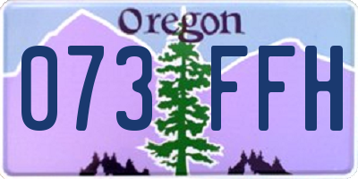 OR license plate 073FFH