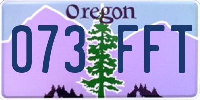 OR license plate 073FFT