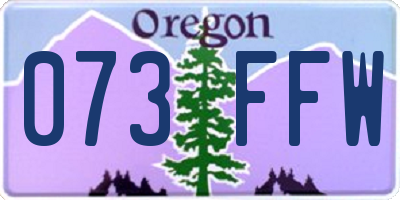 OR license plate 073FFW
