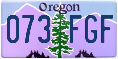 OR license plate 073FGF