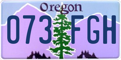 OR license plate 073FGH