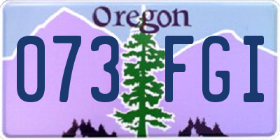 OR license plate 073FGI