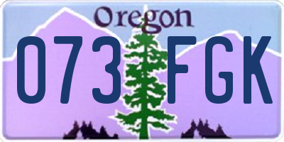 OR license plate 073FGK