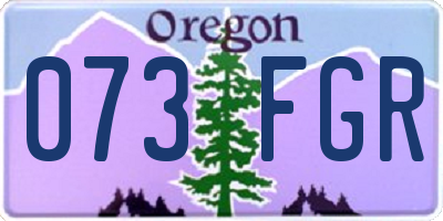 OR license plate 073FGR
