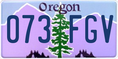 OR license plate 073FGV
