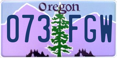 OR license plate 073FGW