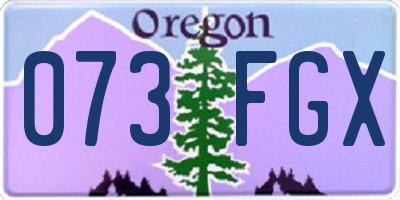 OR license plate 073FGX