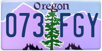 OR license plate 073FGY