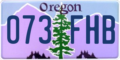 OR license plate 073FHB