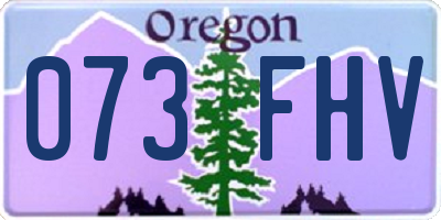 OR license plate 073FHV
