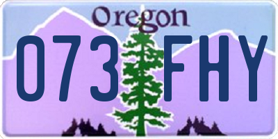 OR license plate 073FHY