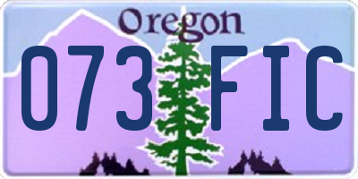 OR license plate 073FIC