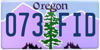 OR license plate 073FID