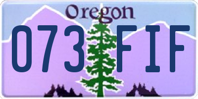 OR license plate 073FIF