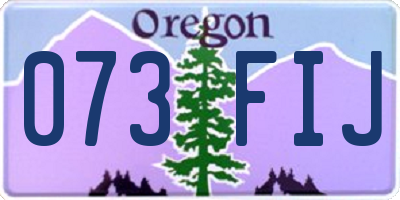 OR license plate 073FIJ