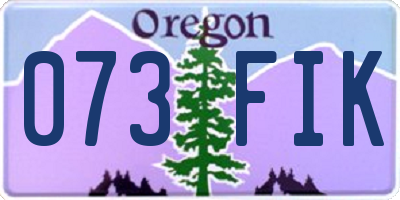 OR license plate 073FIK