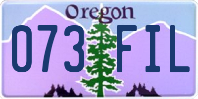 OR license plate 073FIL