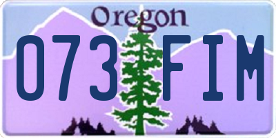 OR license plate 073FIM