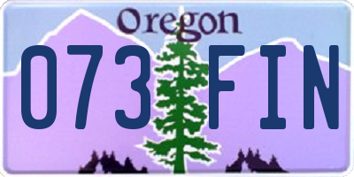 OR license plate 073FIN