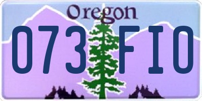 OR license plate 073FIO