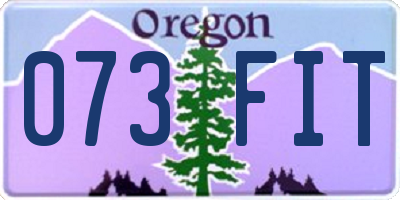 OR license plate 073FIT