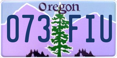 OR license plate 073FIU