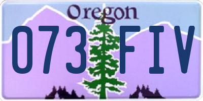 OR license plate 073FIV