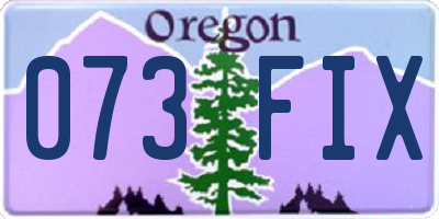 OR license plate 073FIX