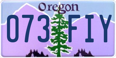 OR license plate 073FIY