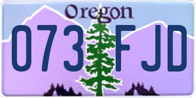 OR license plate 073FJD