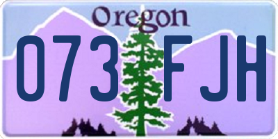 OR license plate 073FJH