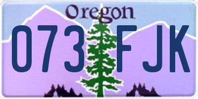 OR license plate 073FJK