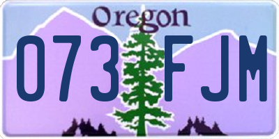 OR license plate 073FJM