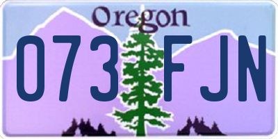 OR license plate 073FJN