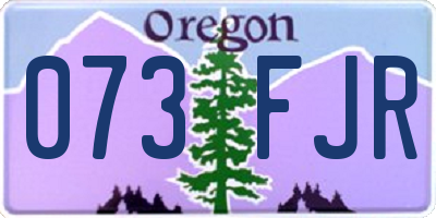 OR license plate 073FJR