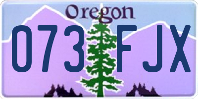 OR license plate 073FJX